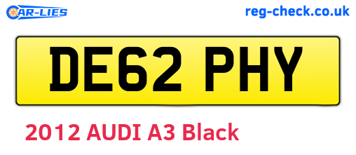 DE62PHY are the vehicle registration plates.