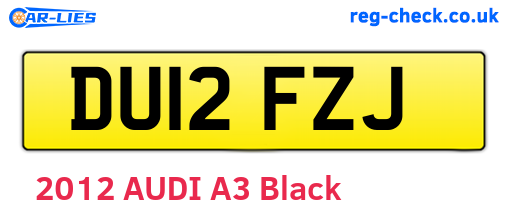 DU12FZJ are the vehicle registration plates.