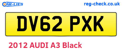 DV62PXK are the vehicle registration plates.
