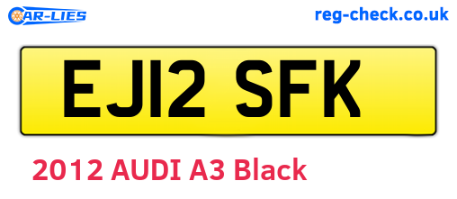 EJ12SFK are the vehicle registration plates.