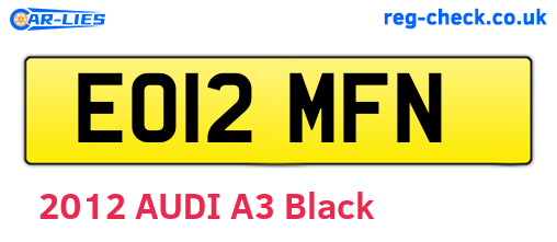 EO12MFN are the vehicle registration plates.