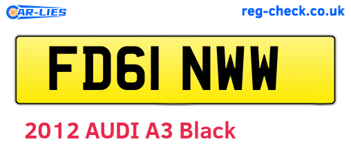 FD61NWW are the vehicle registration plates.