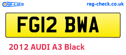 FG12BWA are the vehicle registration plates.