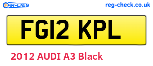FG12KPL are the vehicle registration plates.