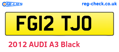 FG12TJO are the vehicle registration plates.