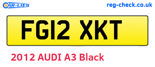 FG12XKT are the vehicle registration plates.