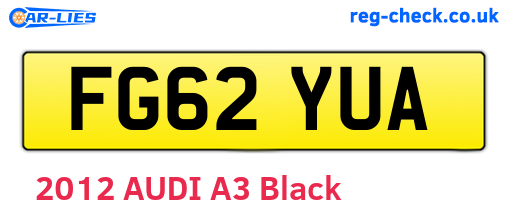 FG62YUA are the vehicle registration plates.