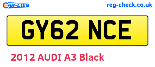 GY62NCE are the vehicle registration plates.