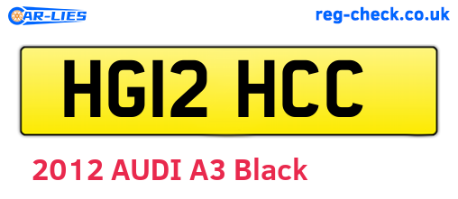HG12HCC are the vehicle registration plates.