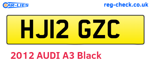 HJ12GZC are the vehicle registration plates.