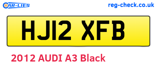 HJ12XFB are the vehicle registration plates.