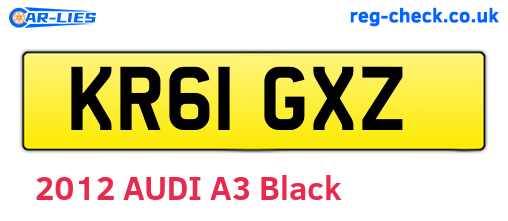 KR61GXZ are the vehicle registration plates.