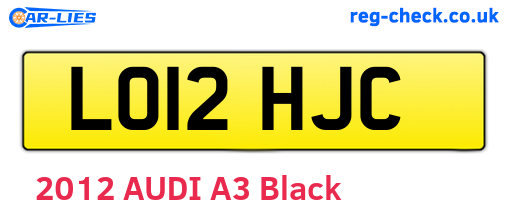 LO12HJC are the vehicle registration plates.