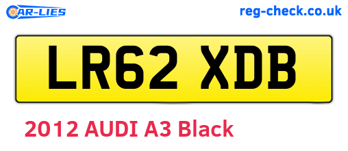 LR62XDB are the vehicle registration plates.