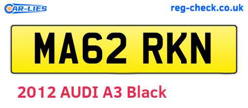 MA62RKN are the vehicle registration plates.