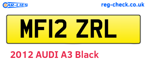 MF12ZRL are the vehicle registration plates.