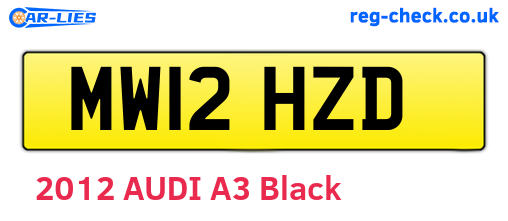 MW12HZD are the vehicle registration plates.
