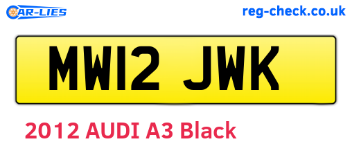 MW12JWK are the vehicle registration plates.