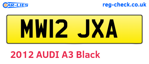 MW12JXA are the vehicle registration plates.