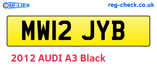 MW12JYB are the vehicle registration plates.