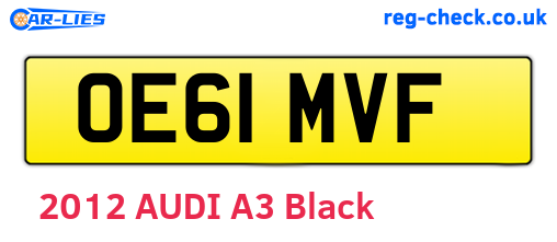 OE61MVF are the vehicle registration plates.