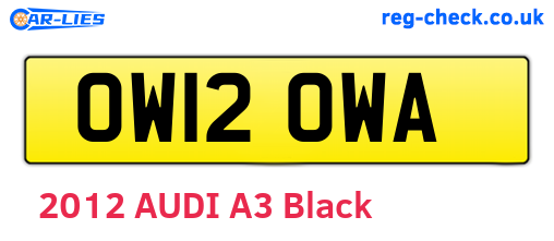 OW12OWA are the vehicle registration plates.