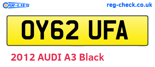 OY62UFA are the vehicle registration plates.