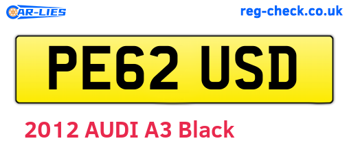PE62USD are the vehicle registration plates.