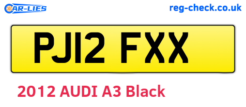 PJ12FXX are the vehicle registration plates.
