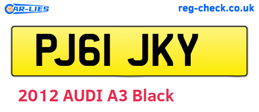PJ61JKY are the vehicle registration plates.