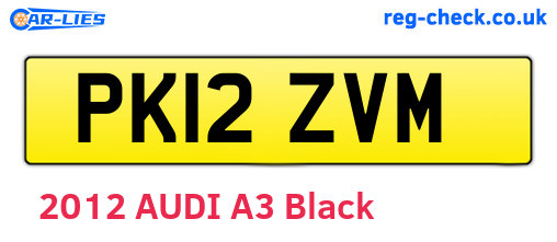 PK12ZVM are the vehicle registration plates.
