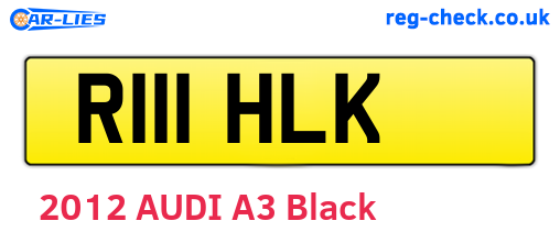 R111HLK are the vehicle registration plates.