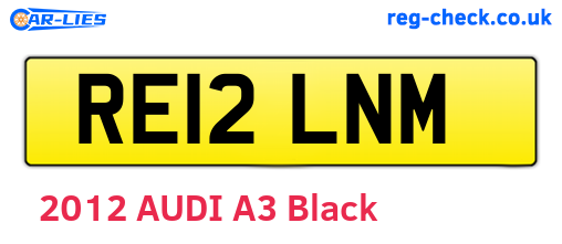 RE12LNM are the vehicle registration plates.
