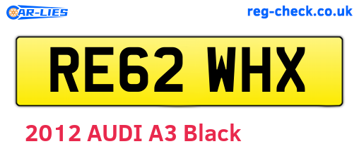 RE62WHX are the vehicle registration plates.