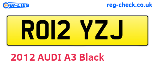 RO12YZJ are the vehicle registration plates.