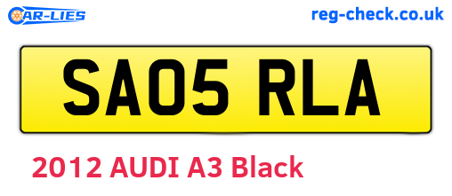 SA05RLA are the vehicle registration plates.
