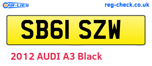SB61SZW are the vehicle registration plates.