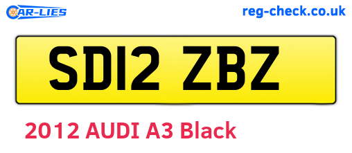 SD12ZBZ are the vehicle registration plates.