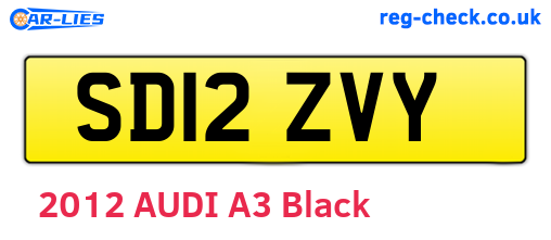 SD12ZVY are the vehicle registration plates.