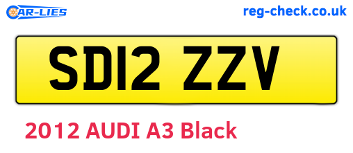 SD12ZZV are the vehicle registration plates.