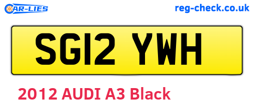 SG12YWH are the vehicle registration plates.