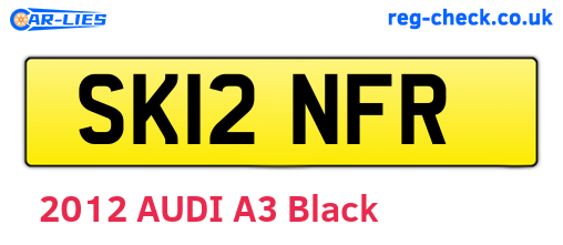 SK12NFR are the vehicle registration plates.