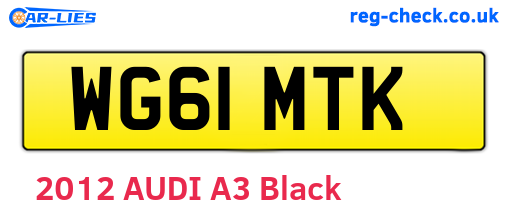 WG61MTK are the vehicle registration plates.
