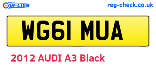 WG61MUA are the vehicle registration plates.