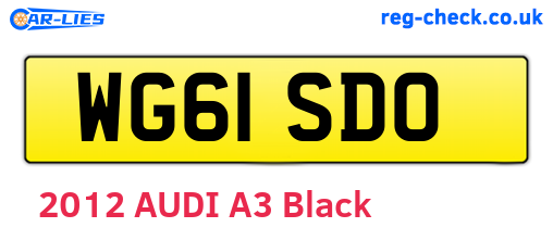 WG61SDO are the vehicle registration plates.