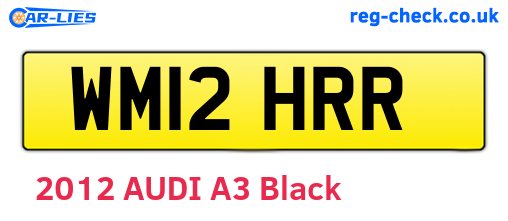 WM12HRR are the vehicle registration plates.