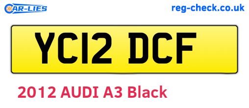 YC12DCF are the vehicle registration plates.