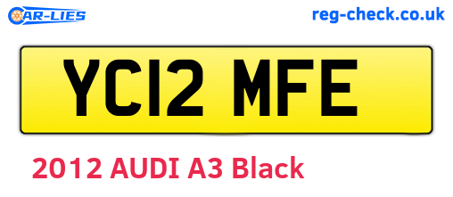YC12MFE are the vehicle registration plates.