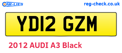 YD12GZM are the vehicle registration plates.
