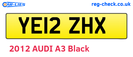 YE12ZHX are the vehicle registration plates.
